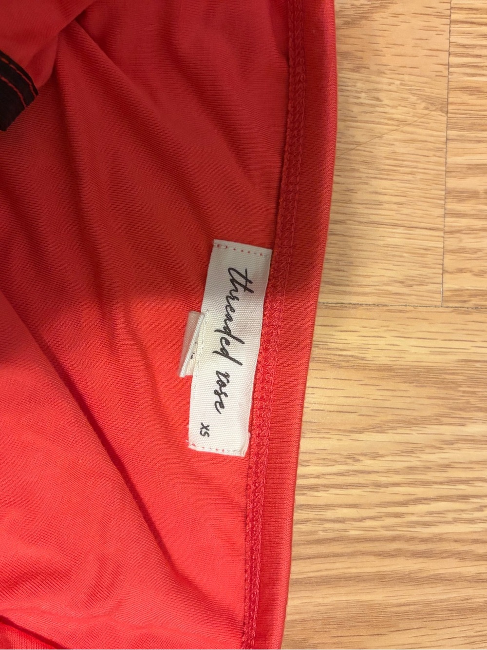 NEVER WORN* Threaded Rose XS Strapless Coral Orange Tube Top - Picture 2 of 5